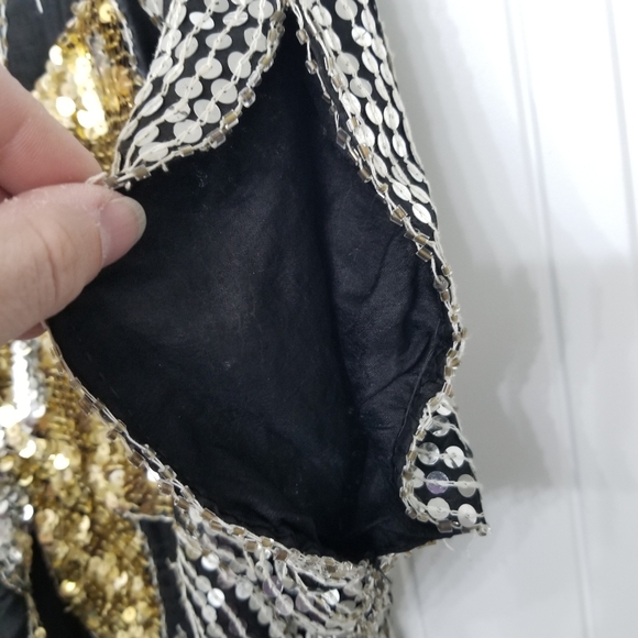 Hand Stitched All SILK Butterfly Sequined Top c.1970-1980 - Picture 4 of 7